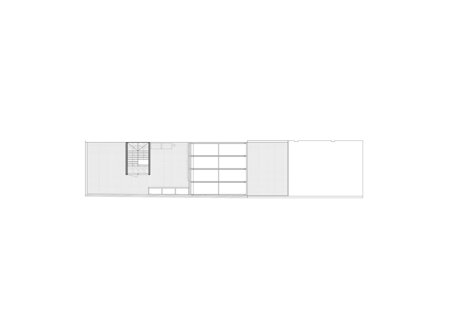 Rooftop floor plan. Villa V by Aramé Studio.