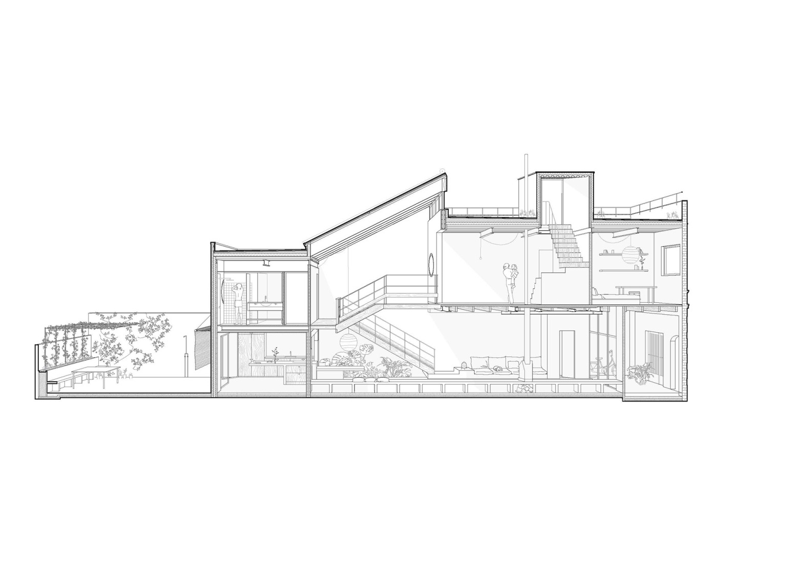 Section. Villa V by Aramé Studio.
