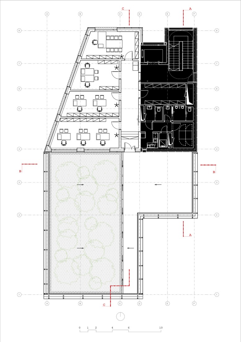 Third floor plan. Prague Fire and Rescue Service, by Architektura.