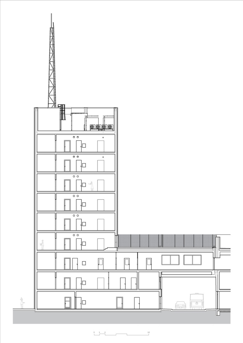 Section. Prague Fire and Rescue Service, by Architektura. 