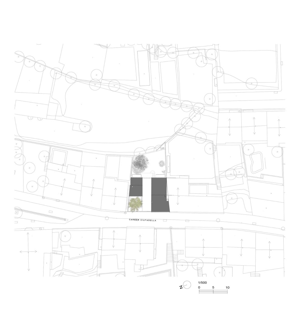Plano de situación. Casa de la Higuera por Comas-Pont arquitectes.