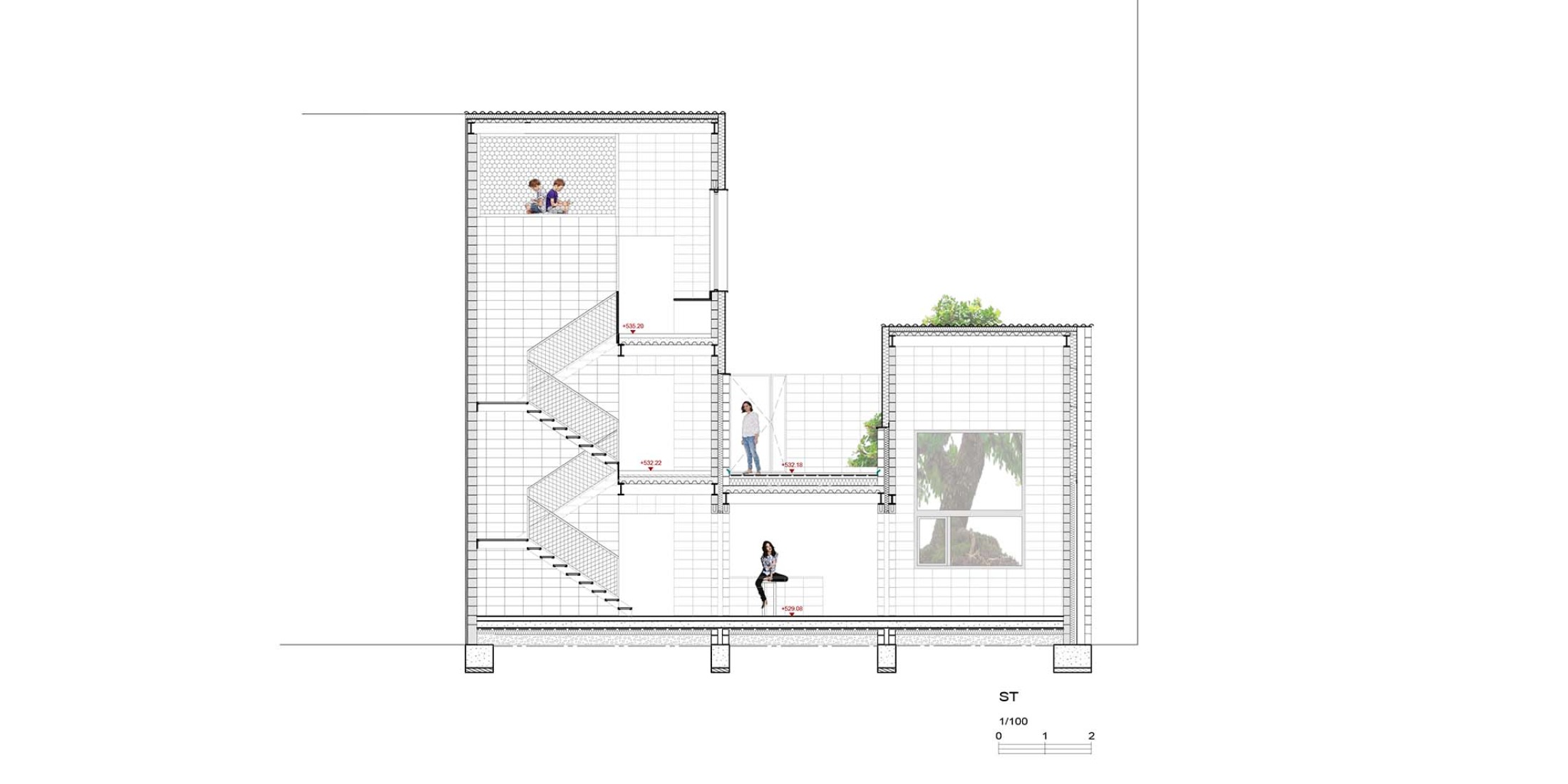 Sección. Casa de la Higuera por Comas-Pont arquitectes.