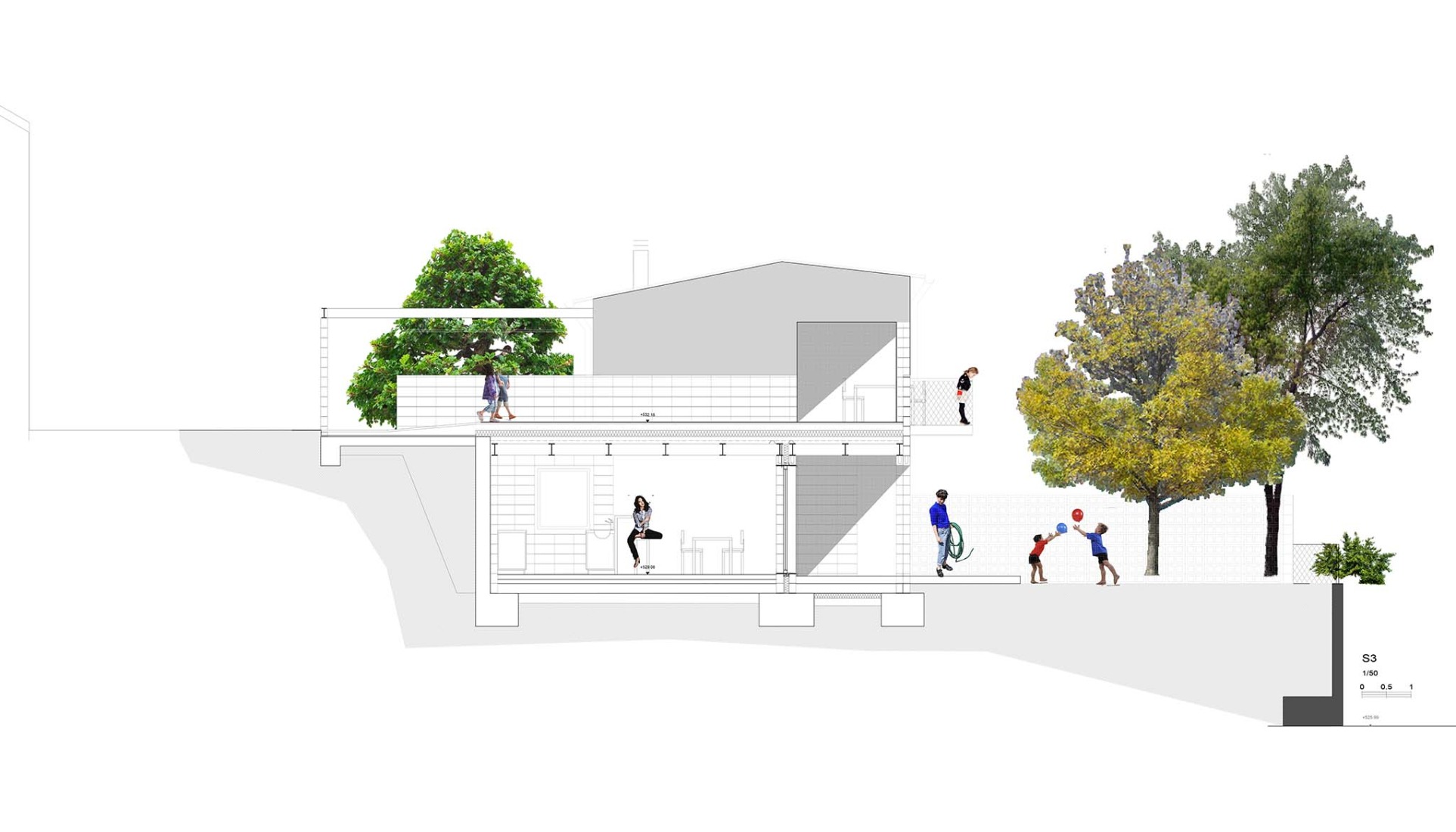 Sección. Casa de la Higuera por Comas-Pont arquitectes.