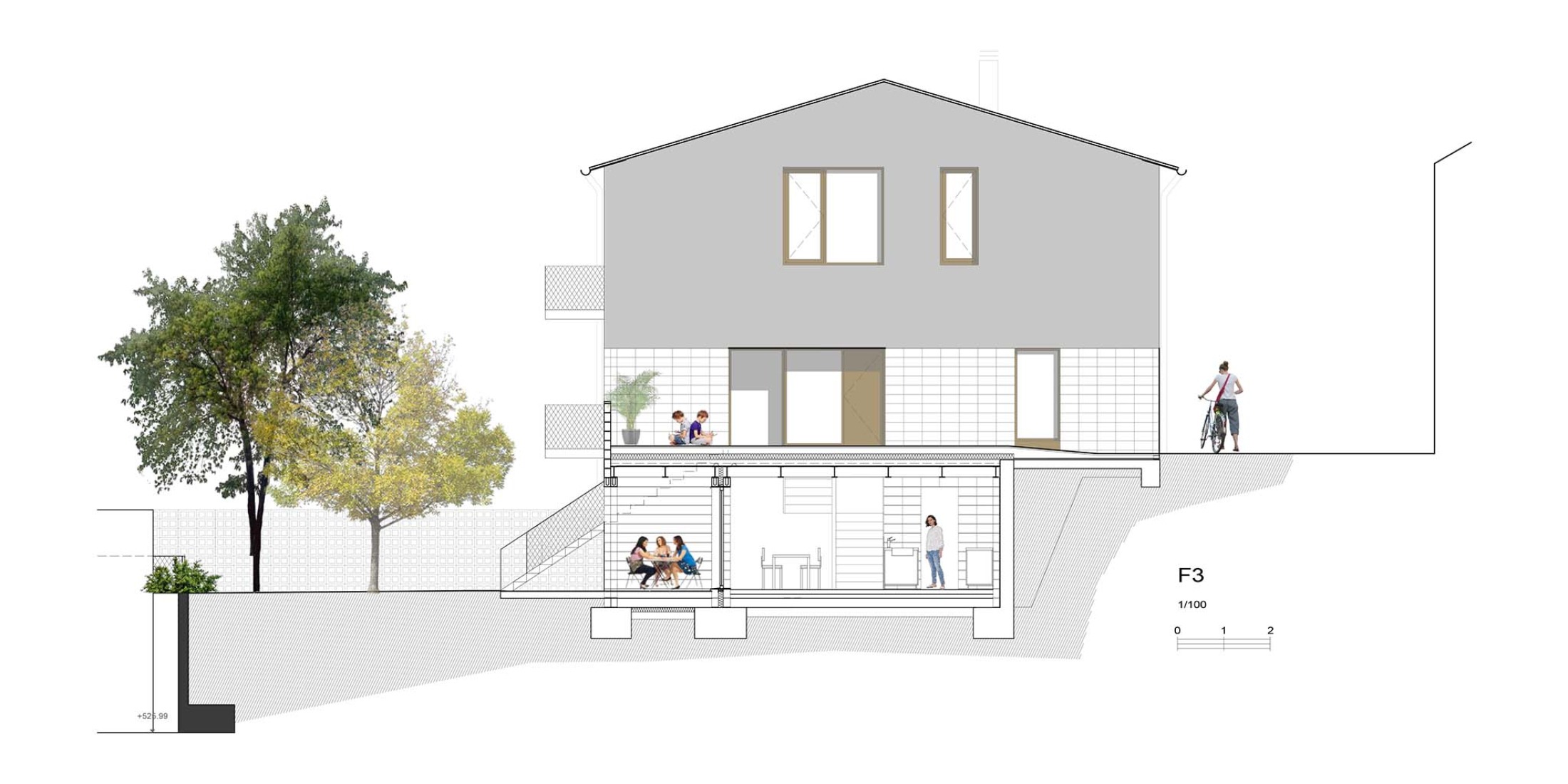 Alzado. Casa de la Higuera por Comas-Pont arquitectes.