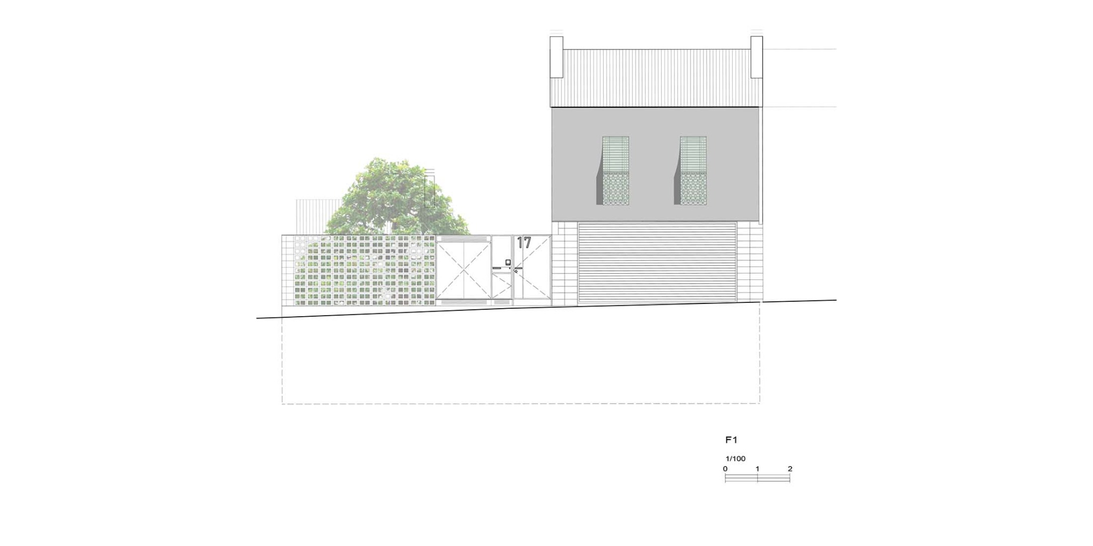 Alzado. Casa de la Higuera por Comas-Pont arquitectes.