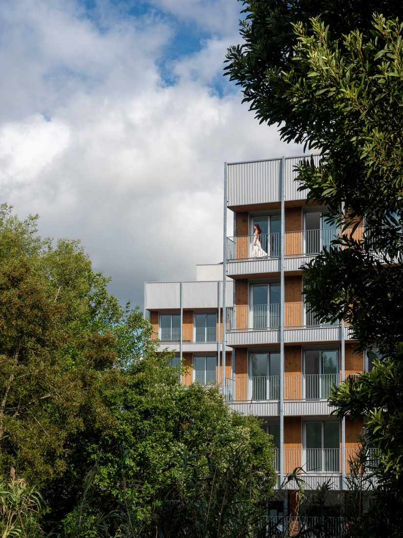 4 edificios de 74 viviendas sociales en Valdecorvos por Díaz y Díaz Arquitectos. Fotografía por Héctor Santos-Díez.