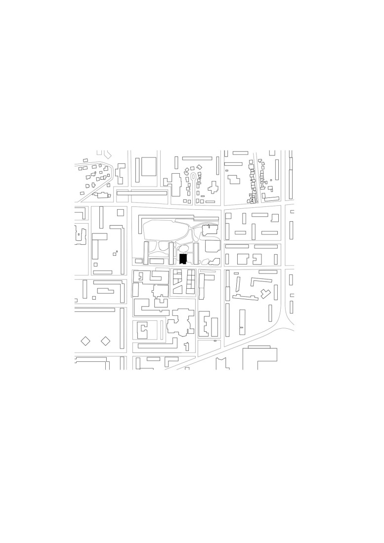 Location plan. Dance, Music and Theatre Conservatoire in Massy by Dominique Coulon & associés. 