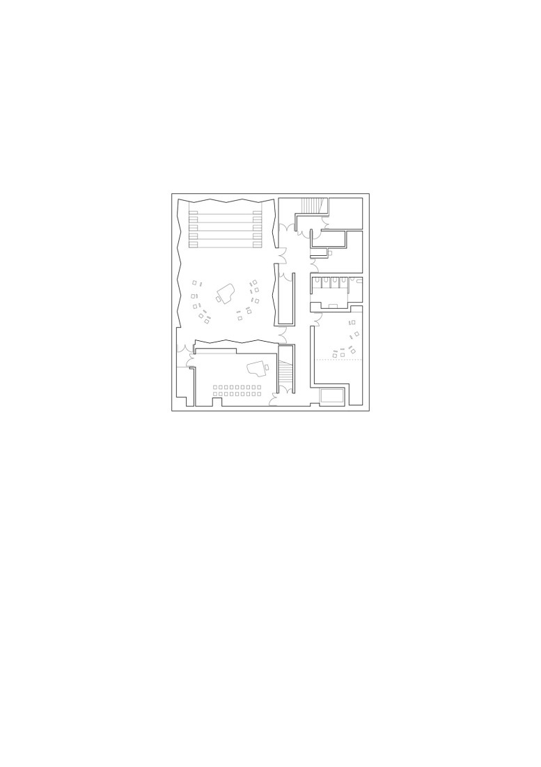 Basement floor plan. Dance, Music and Theatre Conservatoire in Massy by Dominique Coulon & associés.