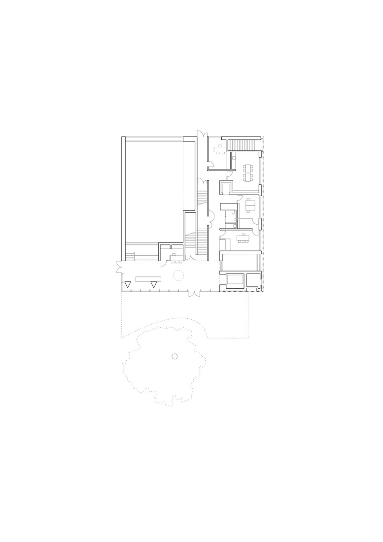 Ground floor plan. Dance, Music and Theatre Conservatoire in Massy by Dominique Coulon & associés. 