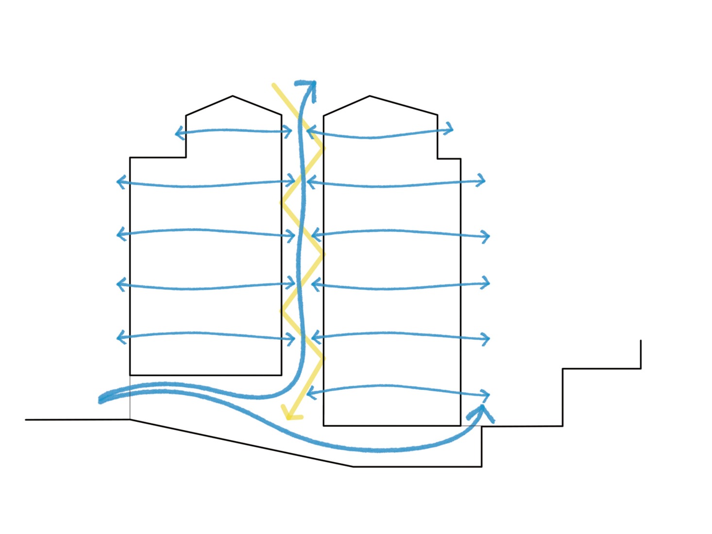 Diagram. Costa Cabral Building by ENTRETEMPOS + ATA Atelier.