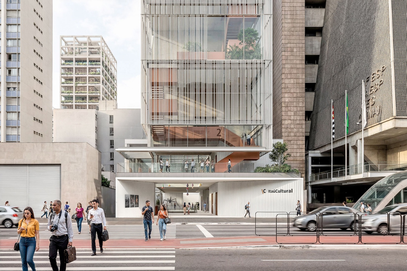 Entry rendering. Itaú Cultural New Headquarters by Estúdio Módulo