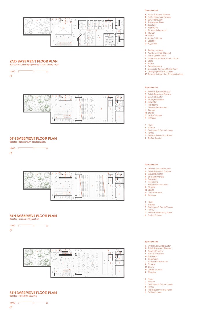 Floor plans. New Itaú Cultural headquarters by Estúdio Módulo.