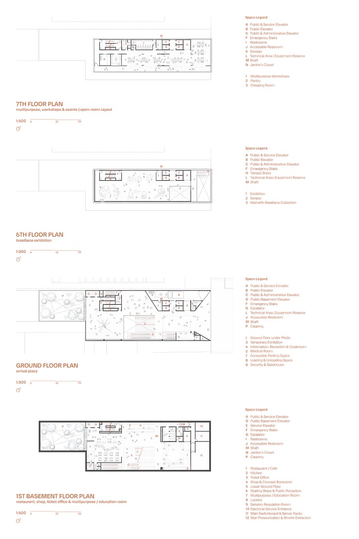Floor plans. New Itaú Cultural headquarters by Estúdio Módulo.