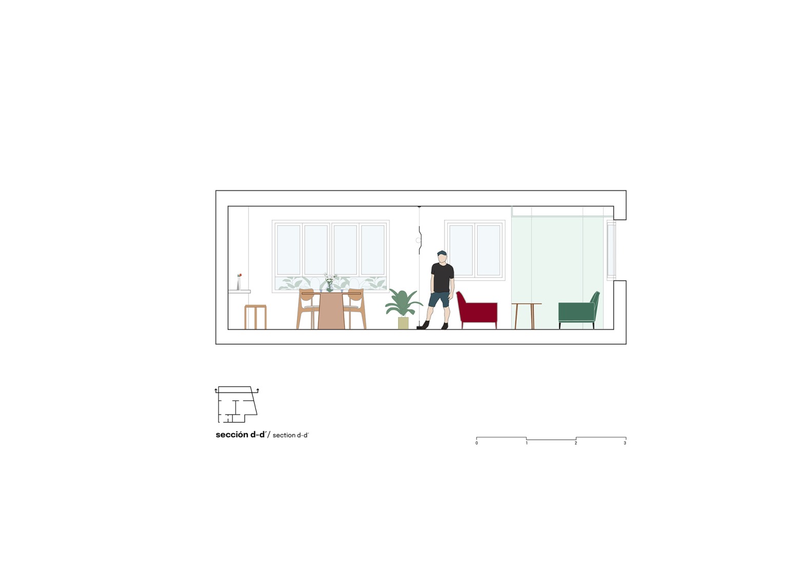 Section. Casa POP by gon architects.