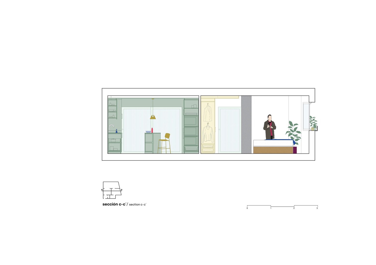 Section. Casa POP by gon architects.