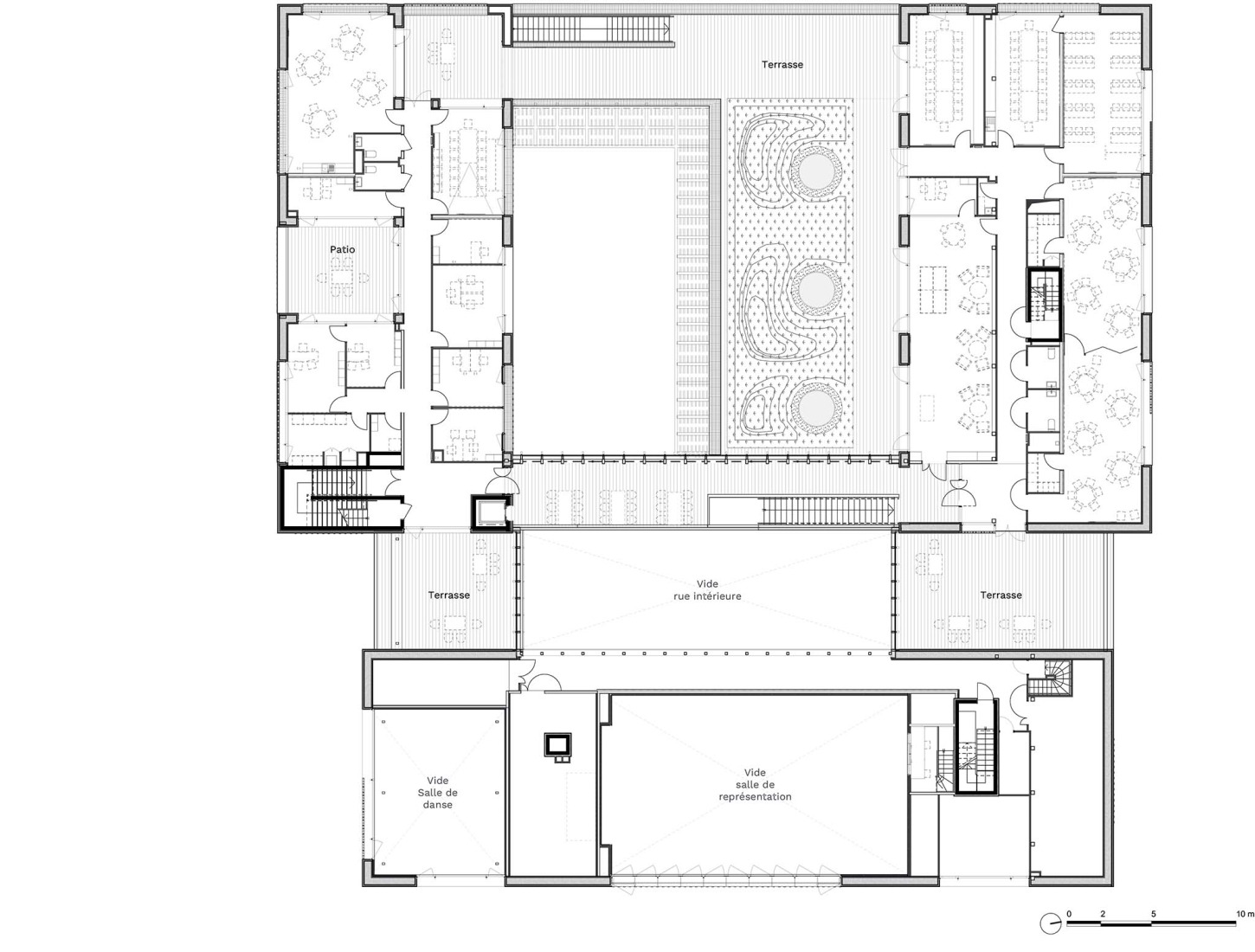First floor plan. Jacques Prévert Public Services Center by HEMAA.