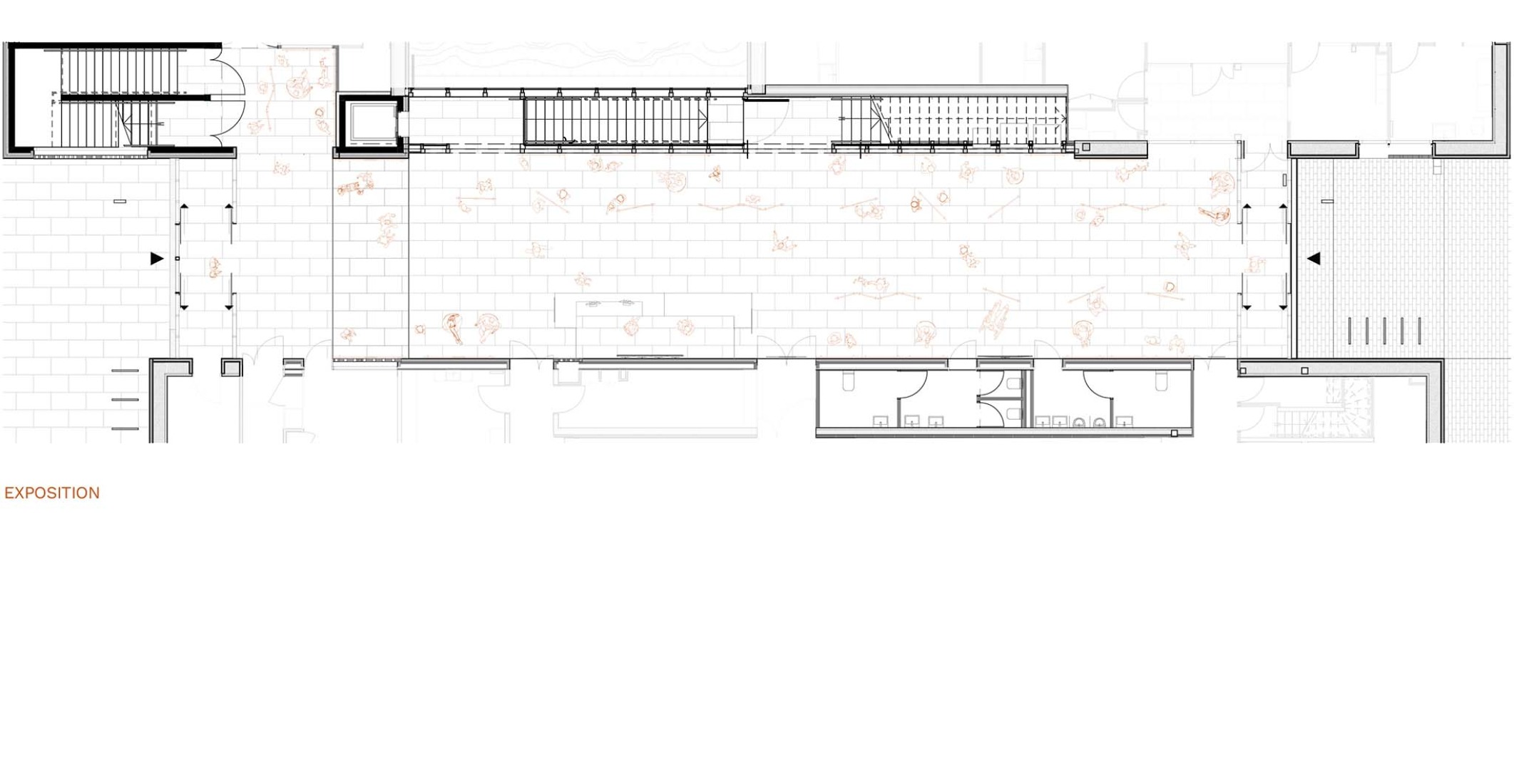 Exhibition floor plan. Jacques Prévert Public Services Center by HEMAA.