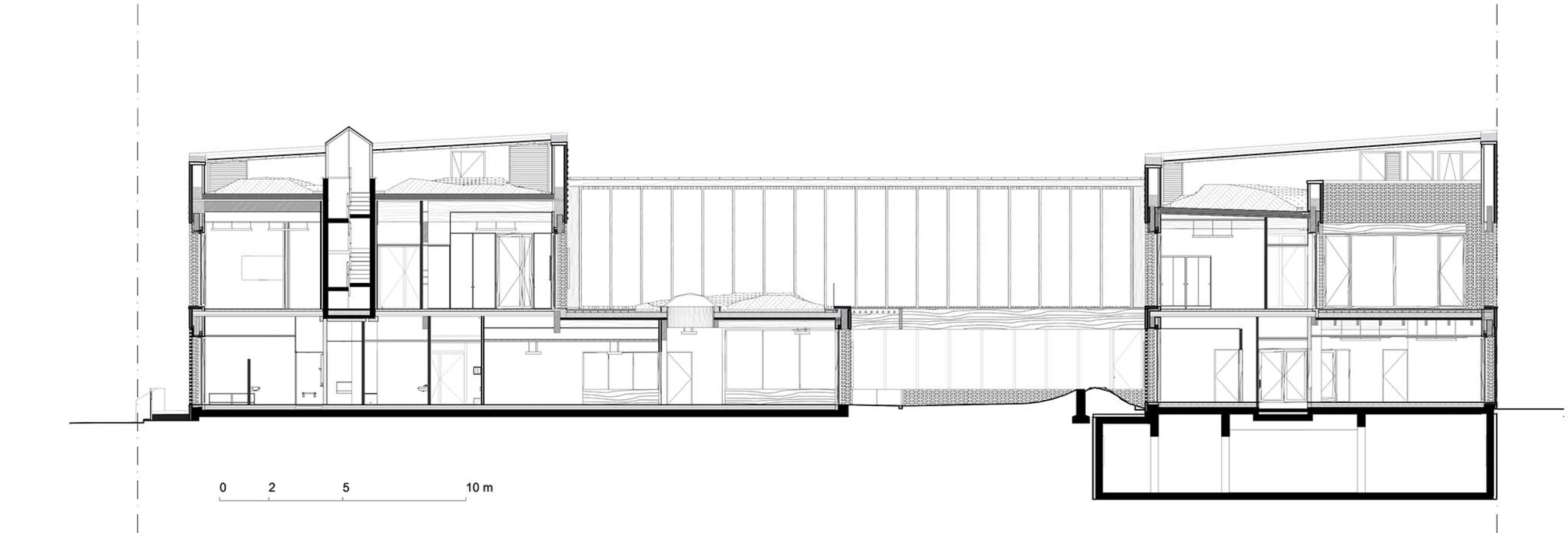 Section. Jacques Prévert Public Services Center by HEMAA.