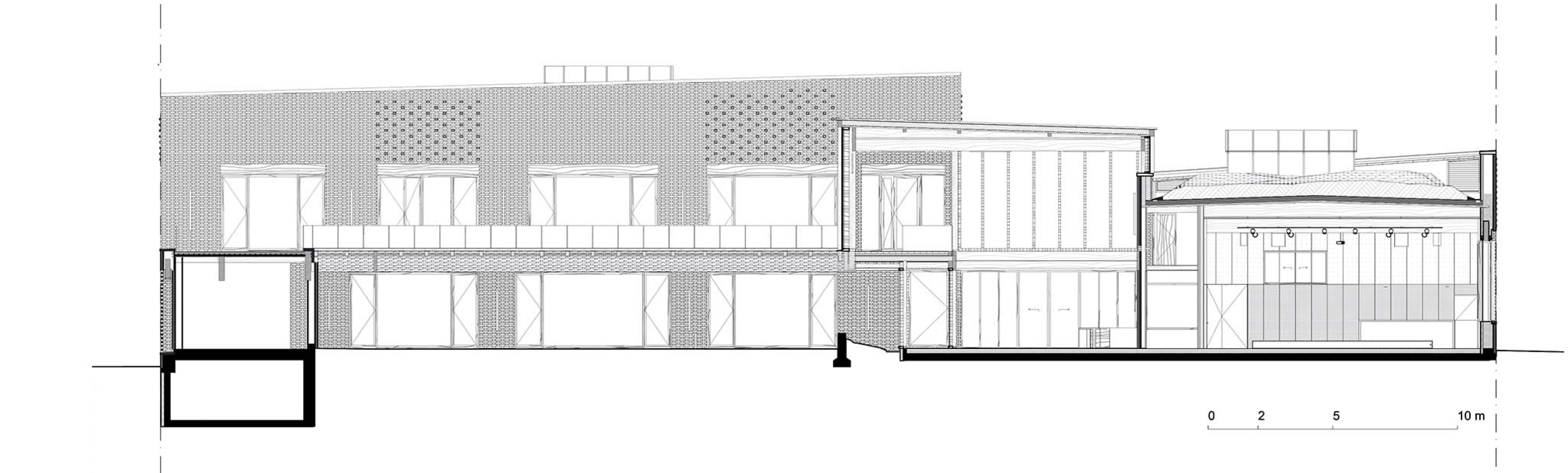 Section. Jacques Prévert Public Services Center by HEMAA.