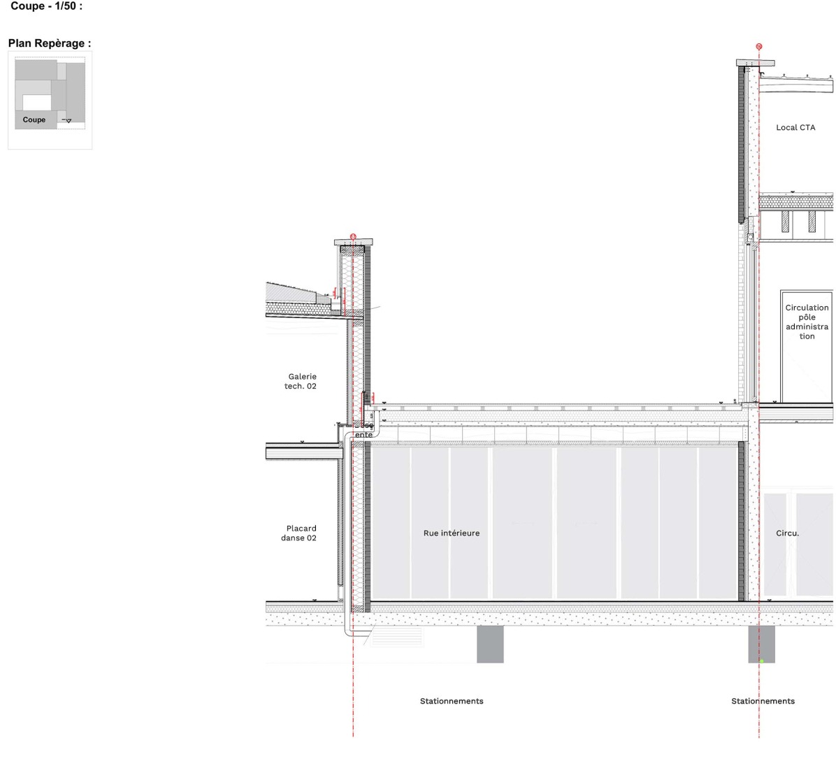 Constructive detail. Jacques Prévert Public Services Center by HEMAA.