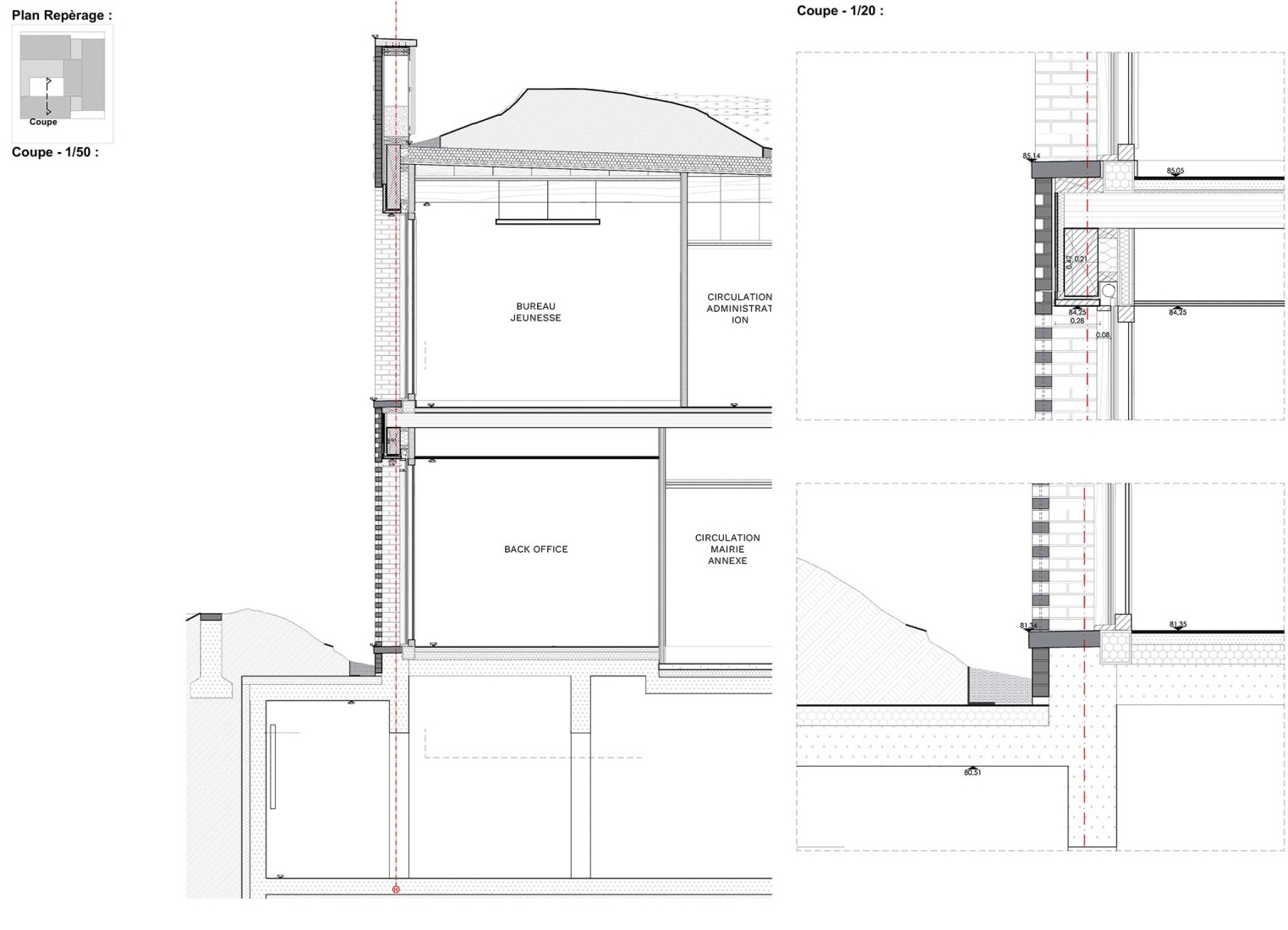 Constructive detail. Jacques Prévert Public Services Center by HEMAA.