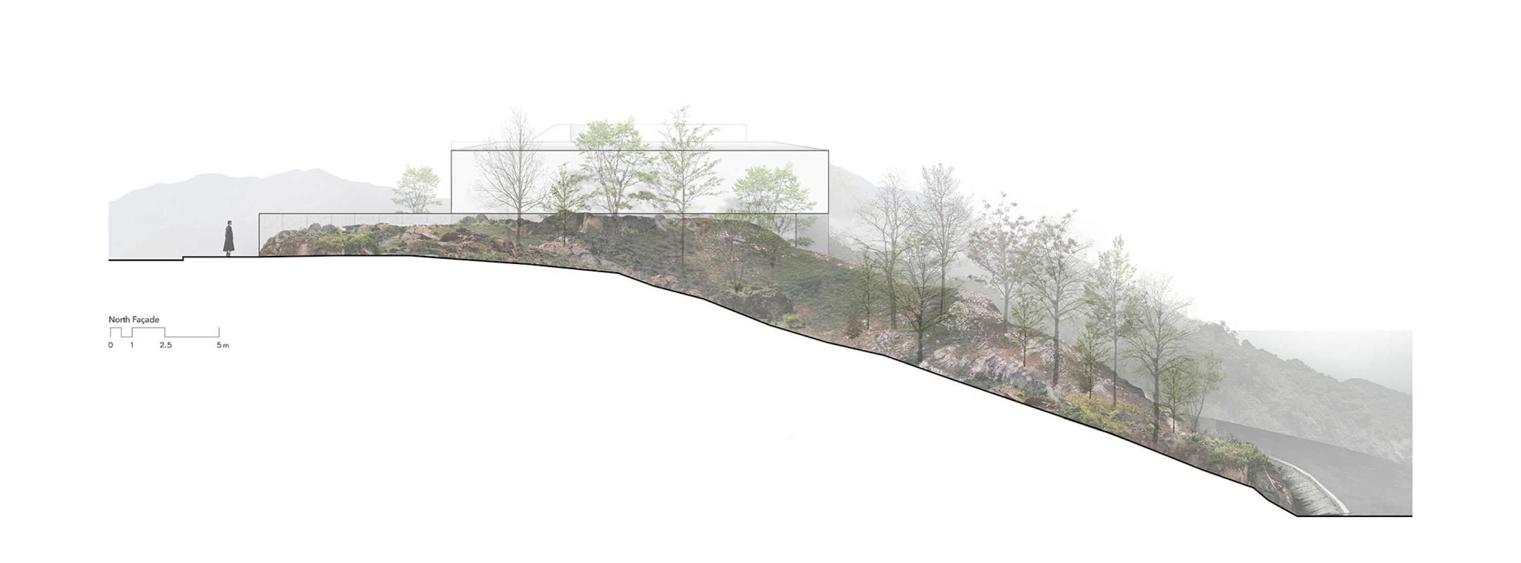 North elevation. Malonic House by HW Studio.