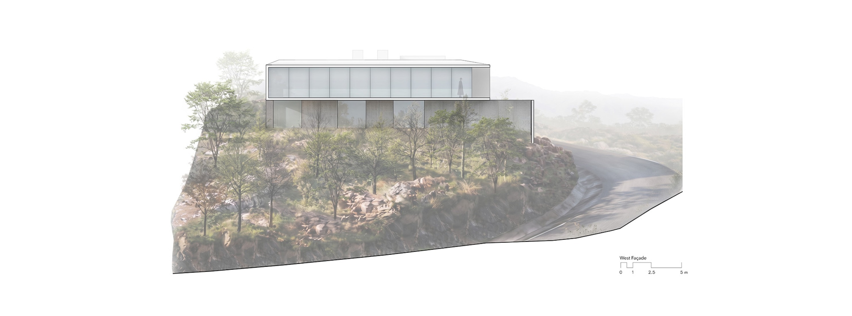 West elevation. Malonic House by HW Studio.