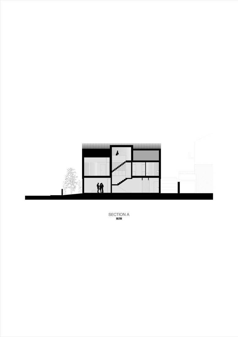 Section. Casa Verde by M2 Senos Arquitectos.