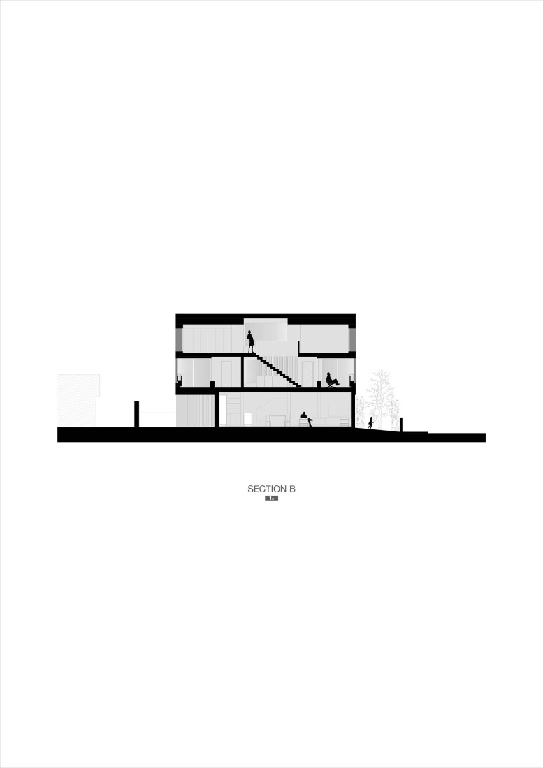 Section. Casa Verde by M2 Senos Arquitectos.