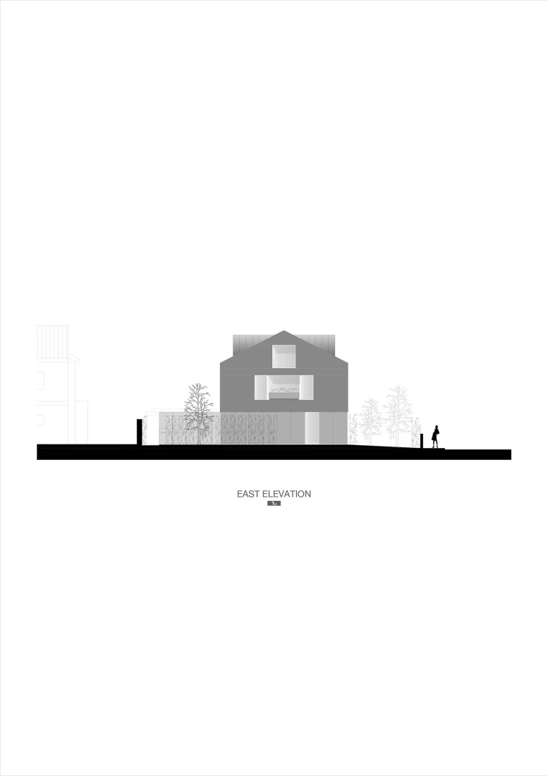 East elevation. Casa Verde by M2 Senos Arquitectos.