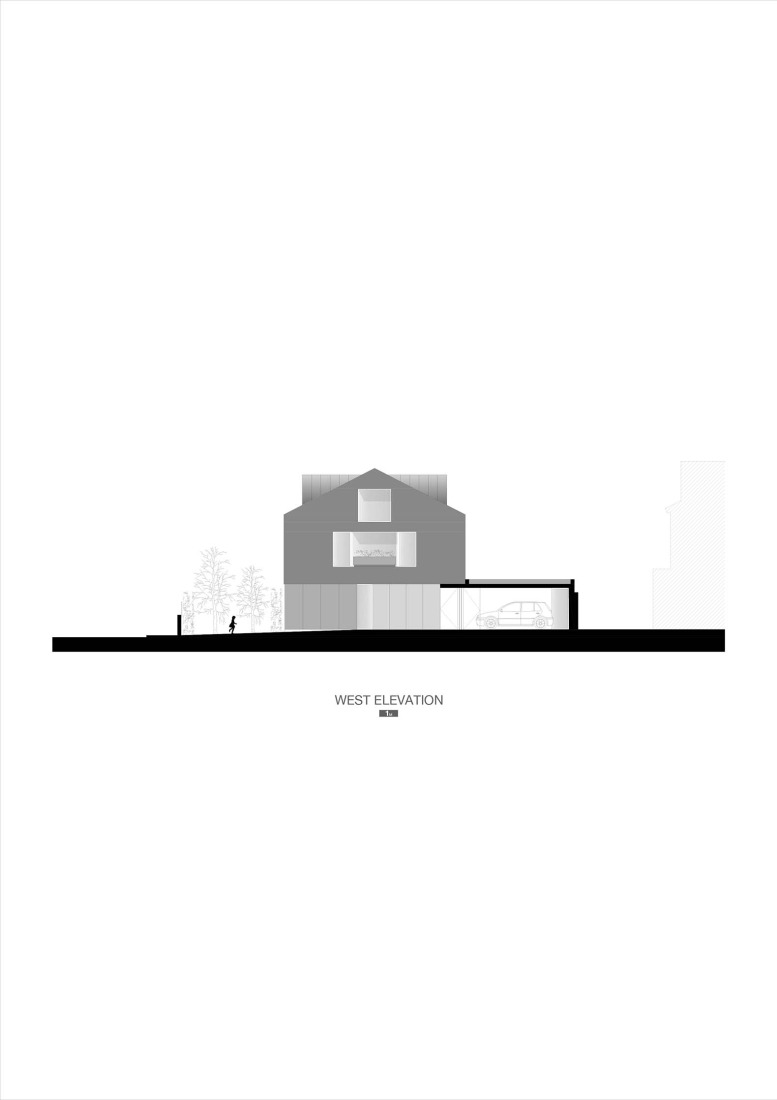 West elevation. Casa Verde by M2 Senos Arquitectos.