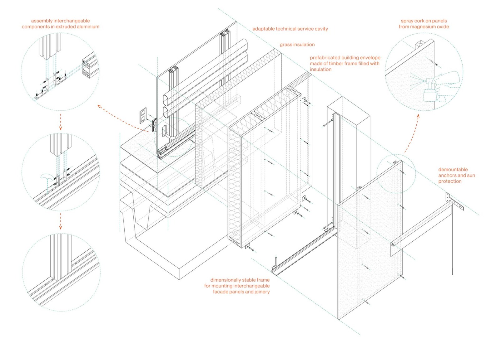 Axonometry. WVDM Living Lab by MAKER architecten.