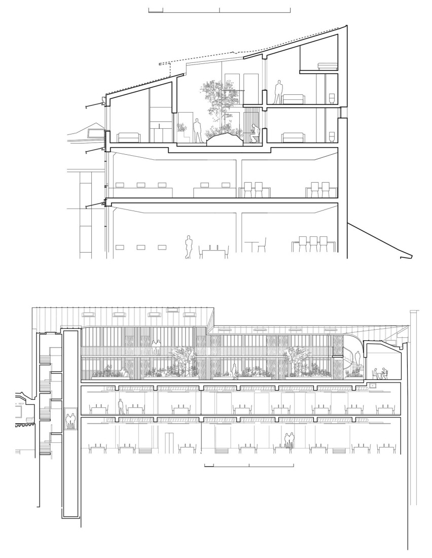 Section. Pavée Street by MARS Architectes.