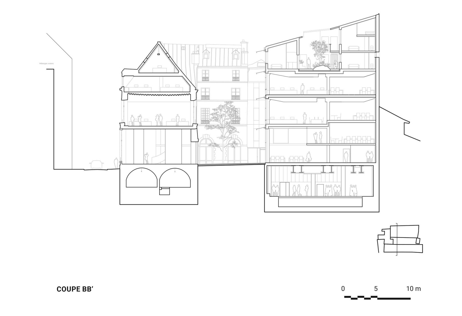 Section. Pavée Street by MARS Architectes.
