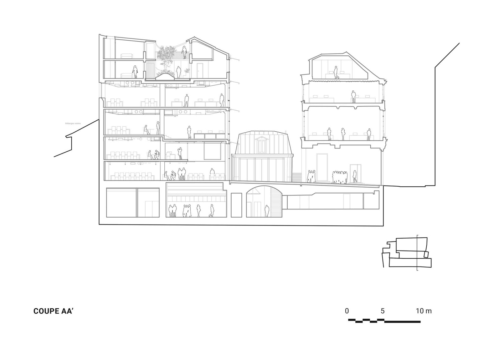 Section. Pavée Street by MARS Architectes.
