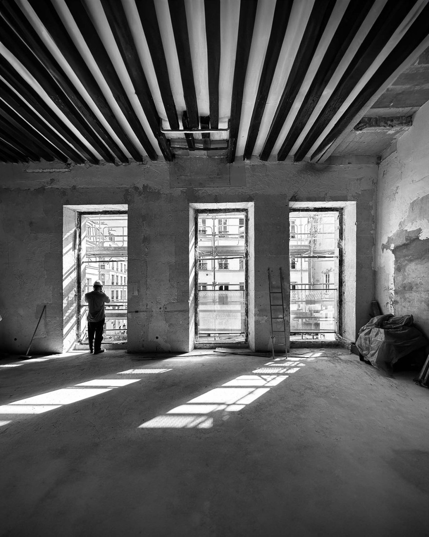 Constructive process. Pavée Street by MARS Architectes. Photograph by Raphael Renard.