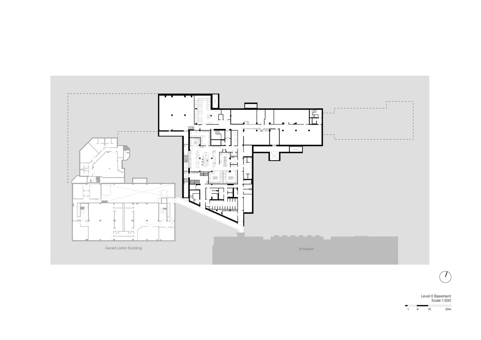Basement floor plan. Trinity College Lawson Centre for Sustainability by Mecanoo + RDHA. 