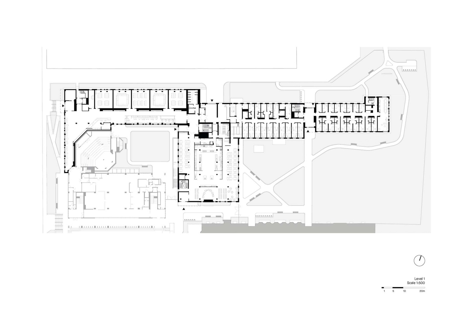 First floor plan. Trinity College Lawson Centre for Sustainability by Mecanoo + RDHA.
