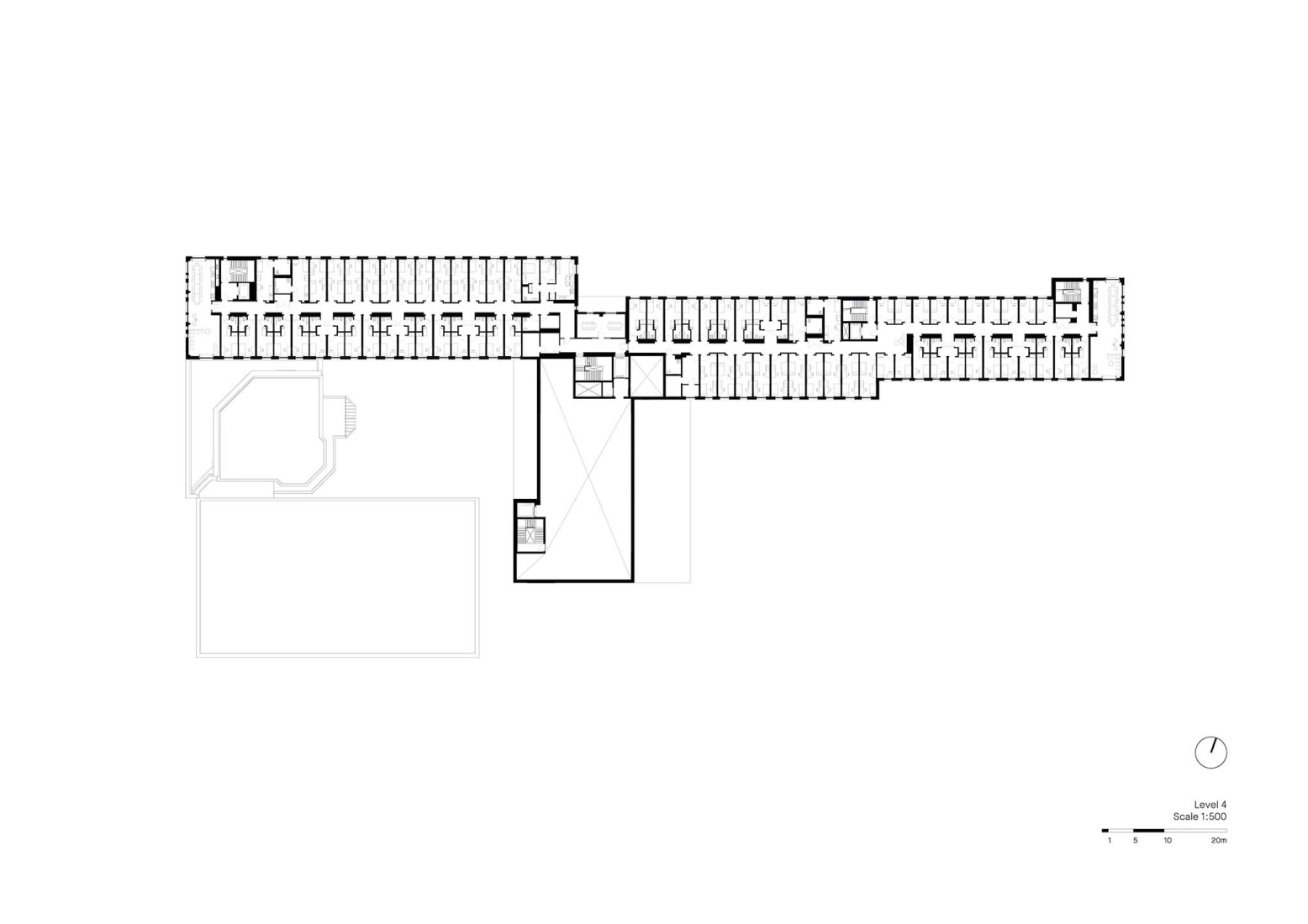 Fourth floor plan. Trinity College Lawson Centre for Sustainability by Mecanoo + RDHA.