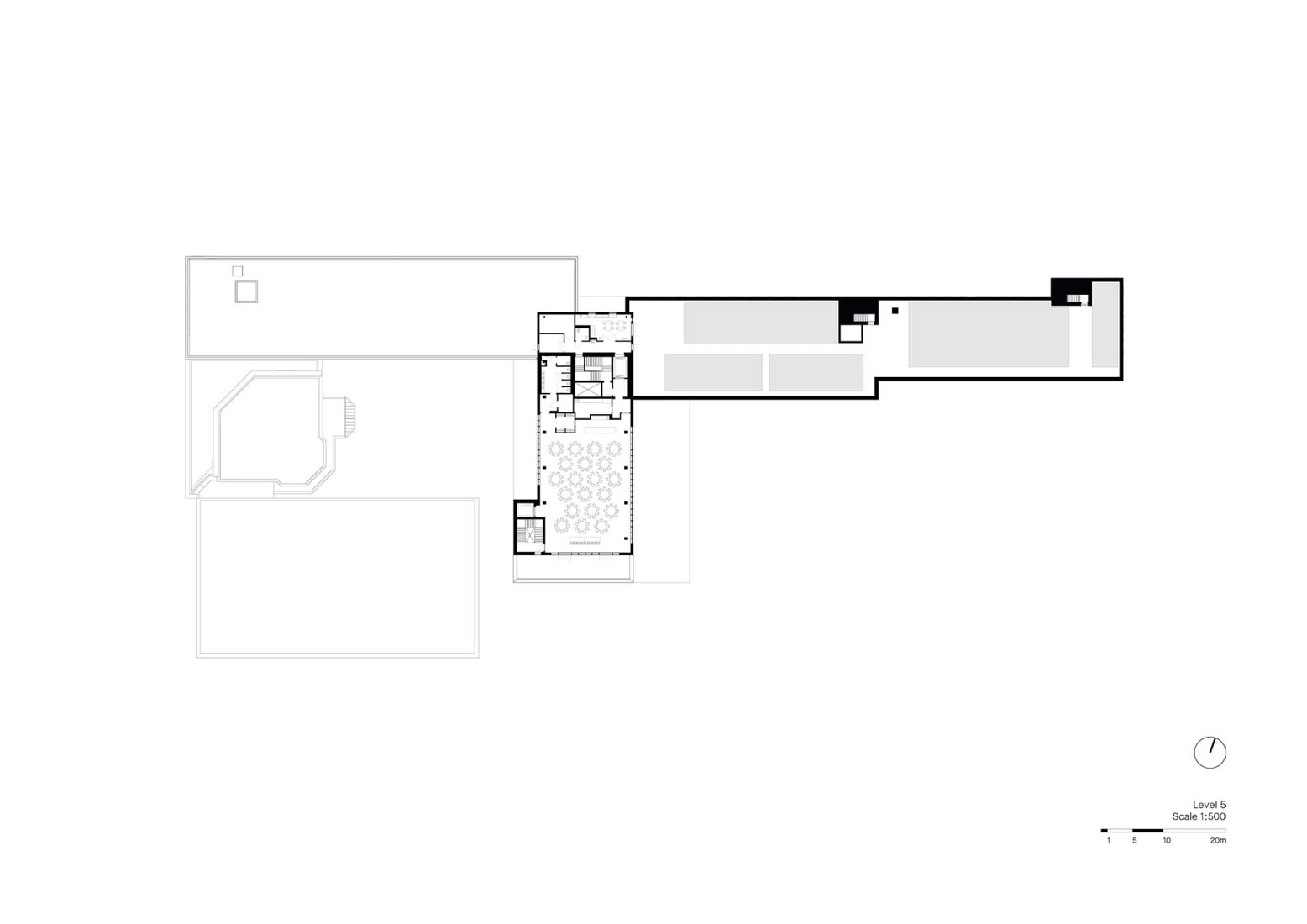 Fifth floor plan. Trinity College Lawson Centre for Sustainability by Mecanoo + RDHA.
