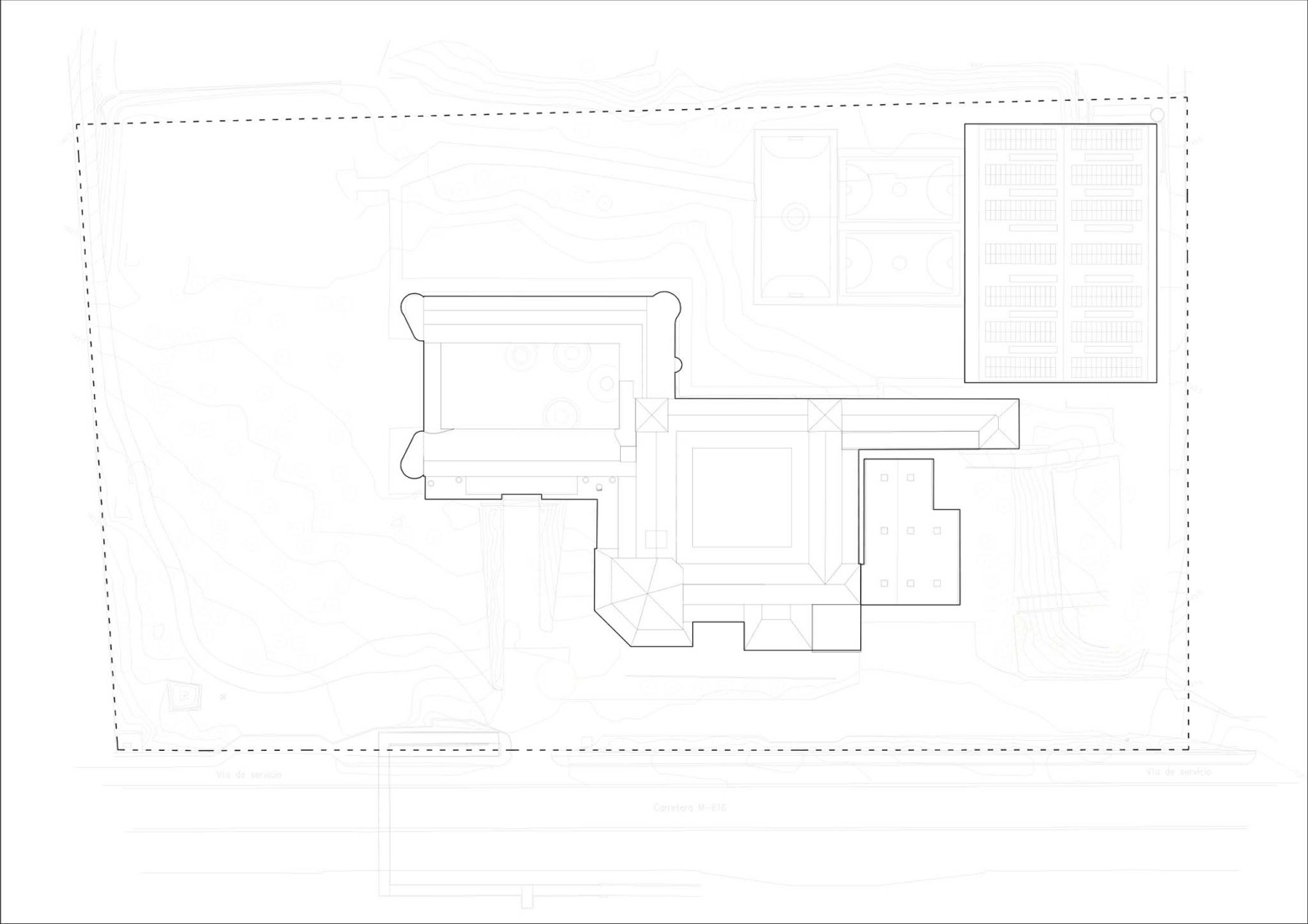 Site plan. Renovation and expansion of the Ideo School by MH10.