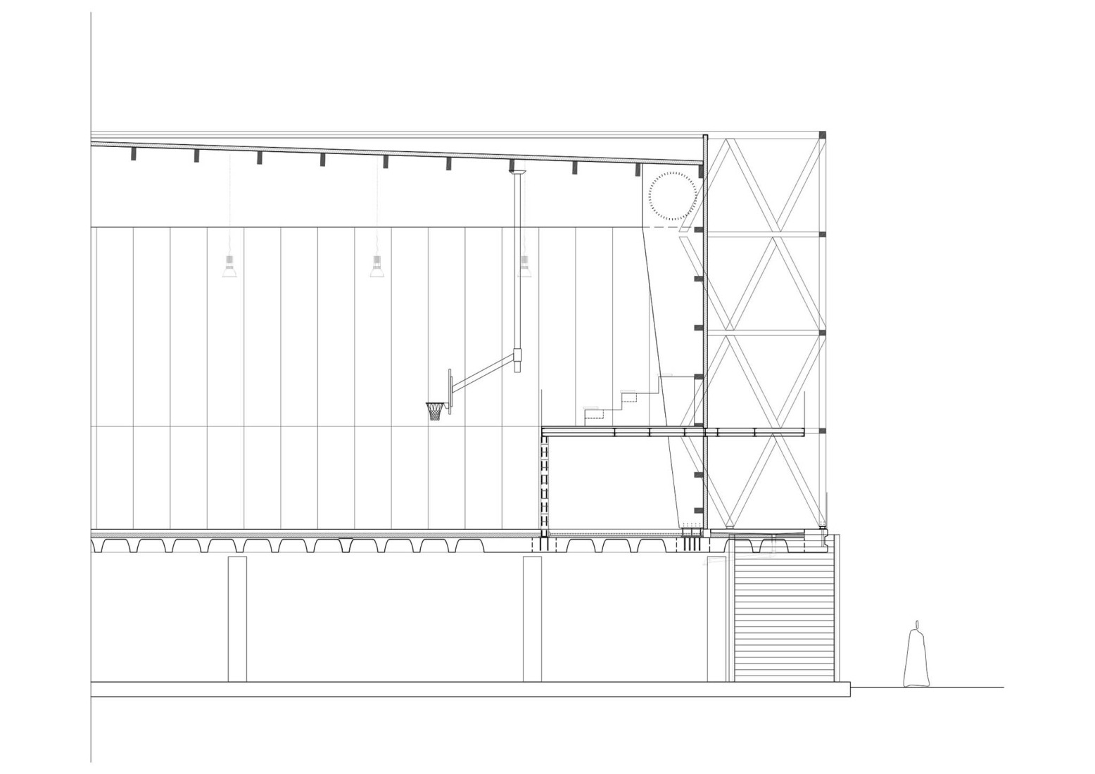 Section. Renovation and expansion of the Ideo School by MH10.