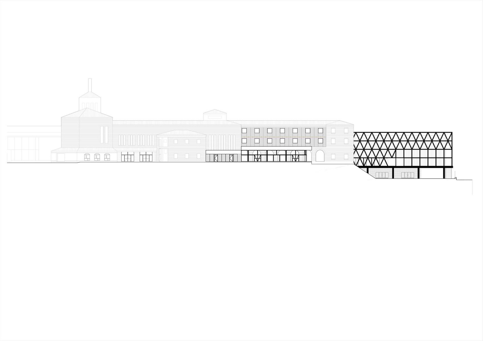 Elevation. Renovation and expansion of the Ideo School by MH10.