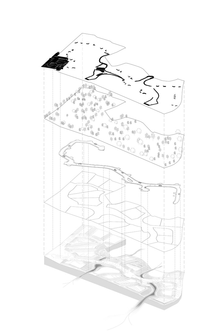 Axonometry. Bosquet by Perimetral + AE Arquitectos.