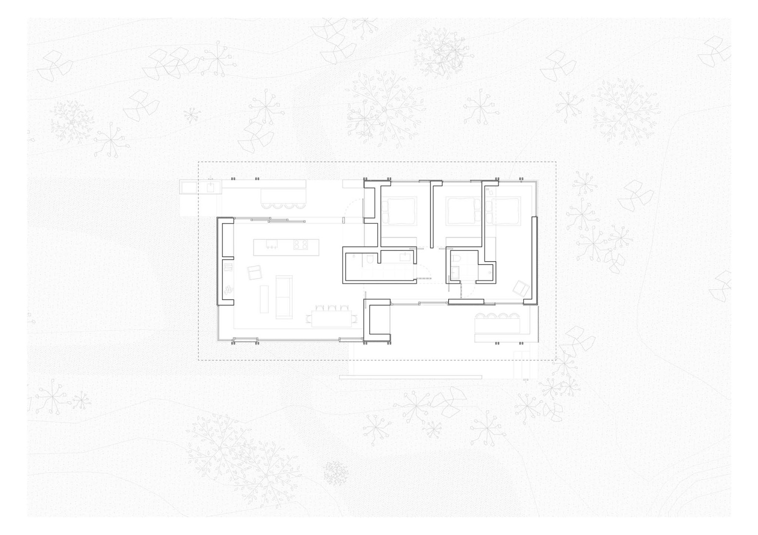 Ground floor plan. Cabin Ostøya by R21 Arkitekter.