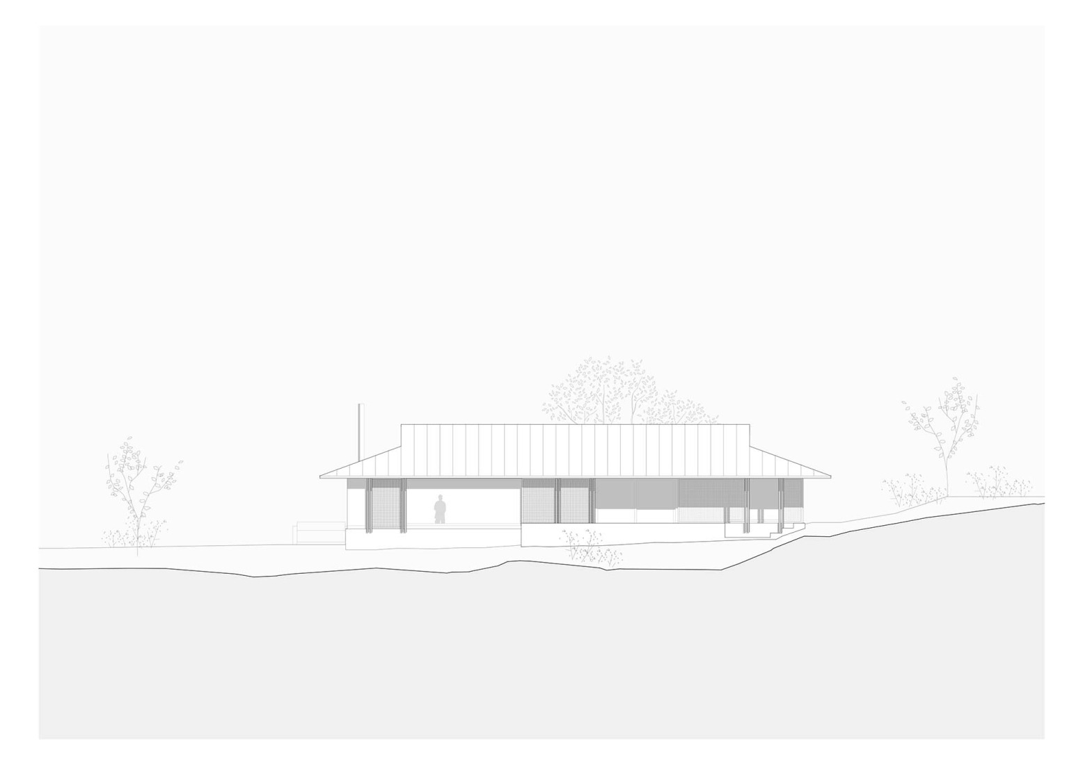Elevation. Cabin Ostøya by R21 Arkitekter.