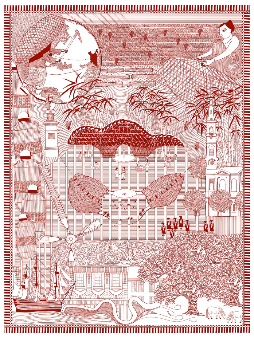 Boceto. El Escudo Pangolín por Studio Saar + Atelier One.