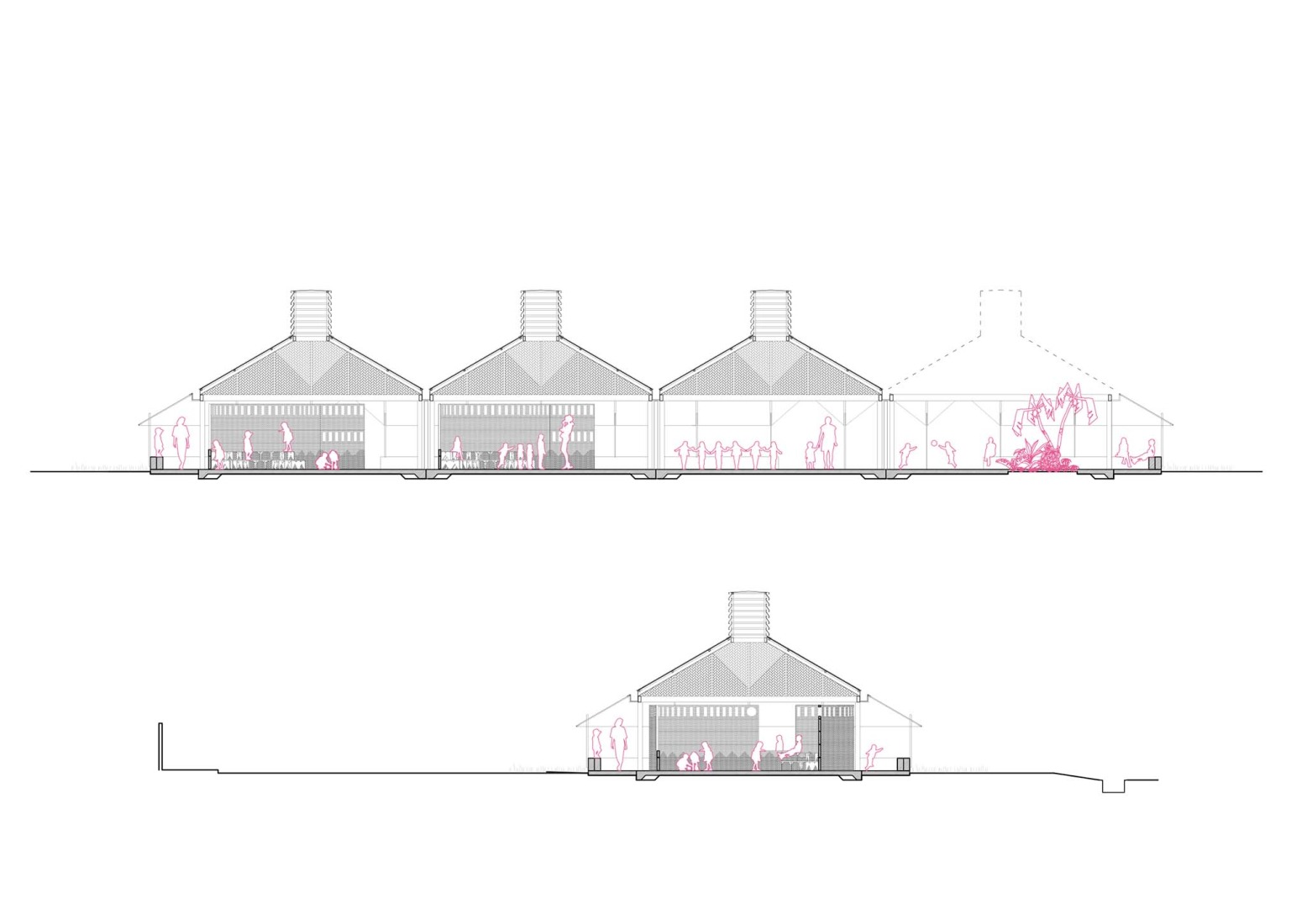Section. Bang Nong Saeng Kindergarten by Sarquella Torres Architects.