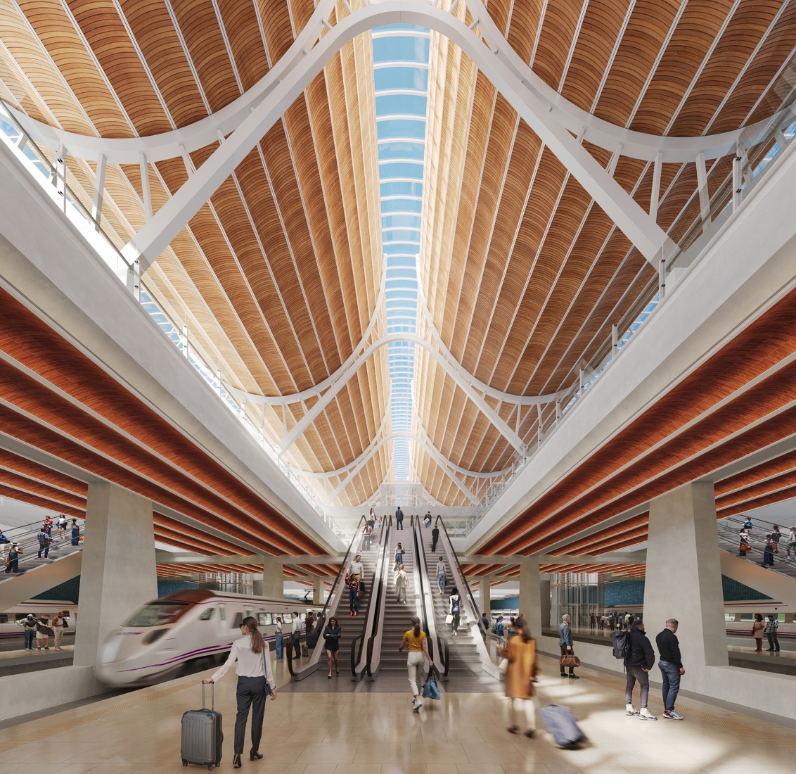 Rendering. New Valencia Central Station by RSHP, ERRE, and Sener.