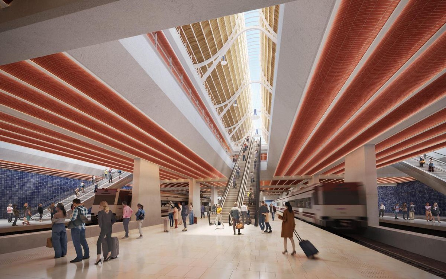 Rendering. New Valencia Central Station by RSHP, ERRE, and Sener.